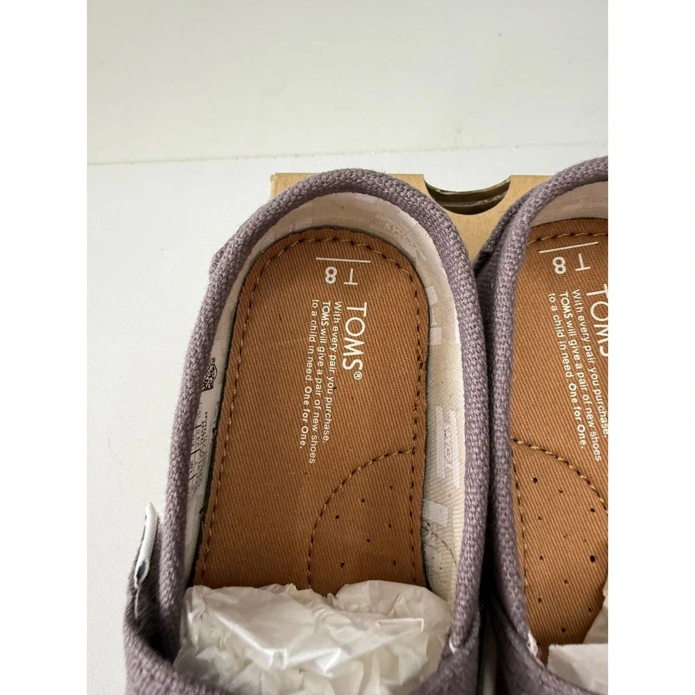 TOMS Classic Ash Canvas‎ Toddler Slip On Tiny Shoes Grey Unisex Size 8C New